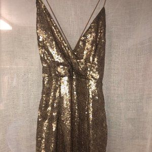 Tobi Gold Sequin Mini Dress